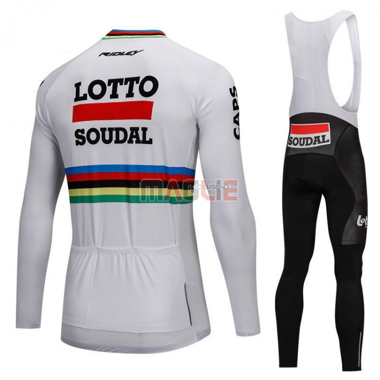 Maglia UCI Mondo Campione Lotto Soudal Manica Lunga 2018 Bianco